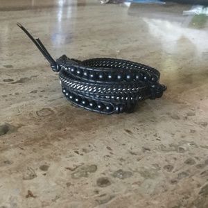 BRAND NEW Chan Luu Adjustable Wrap Eclectic Cool Crystal Bead & Leather Bracelet